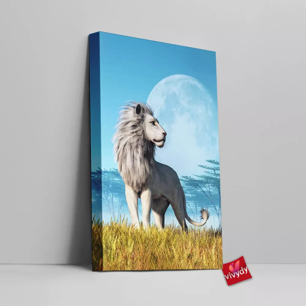 White Lion Canvas Wall Art