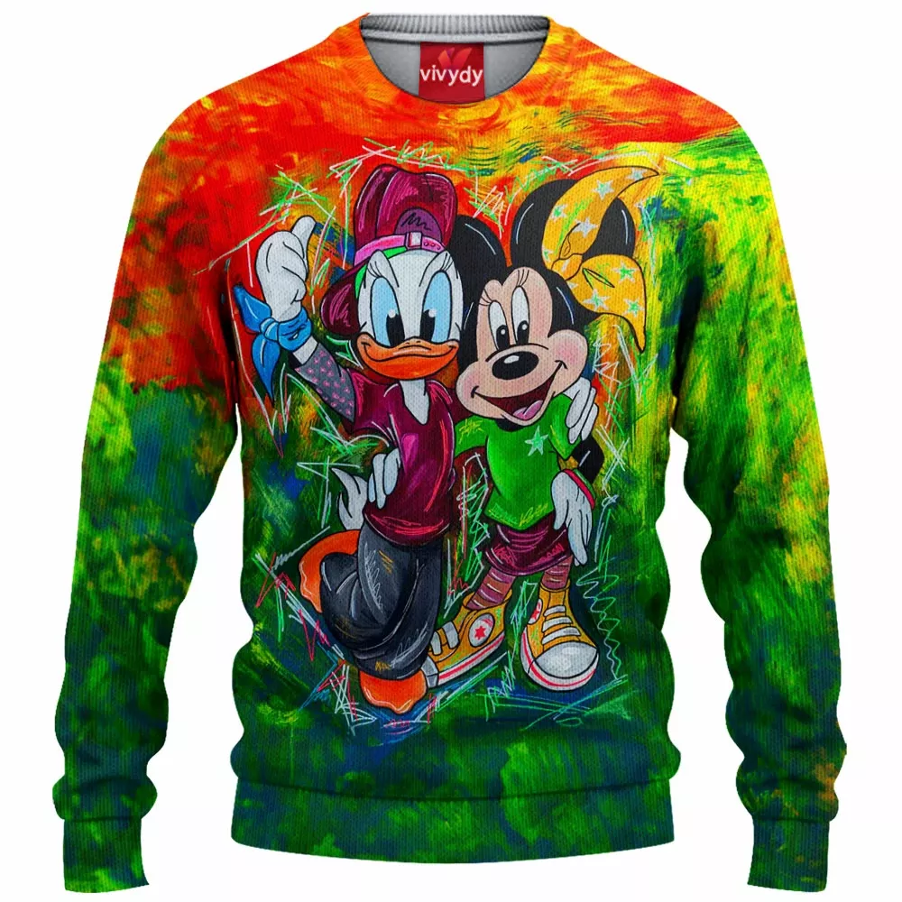 Daisy Duck Minnie Mouse Knitted Sweater