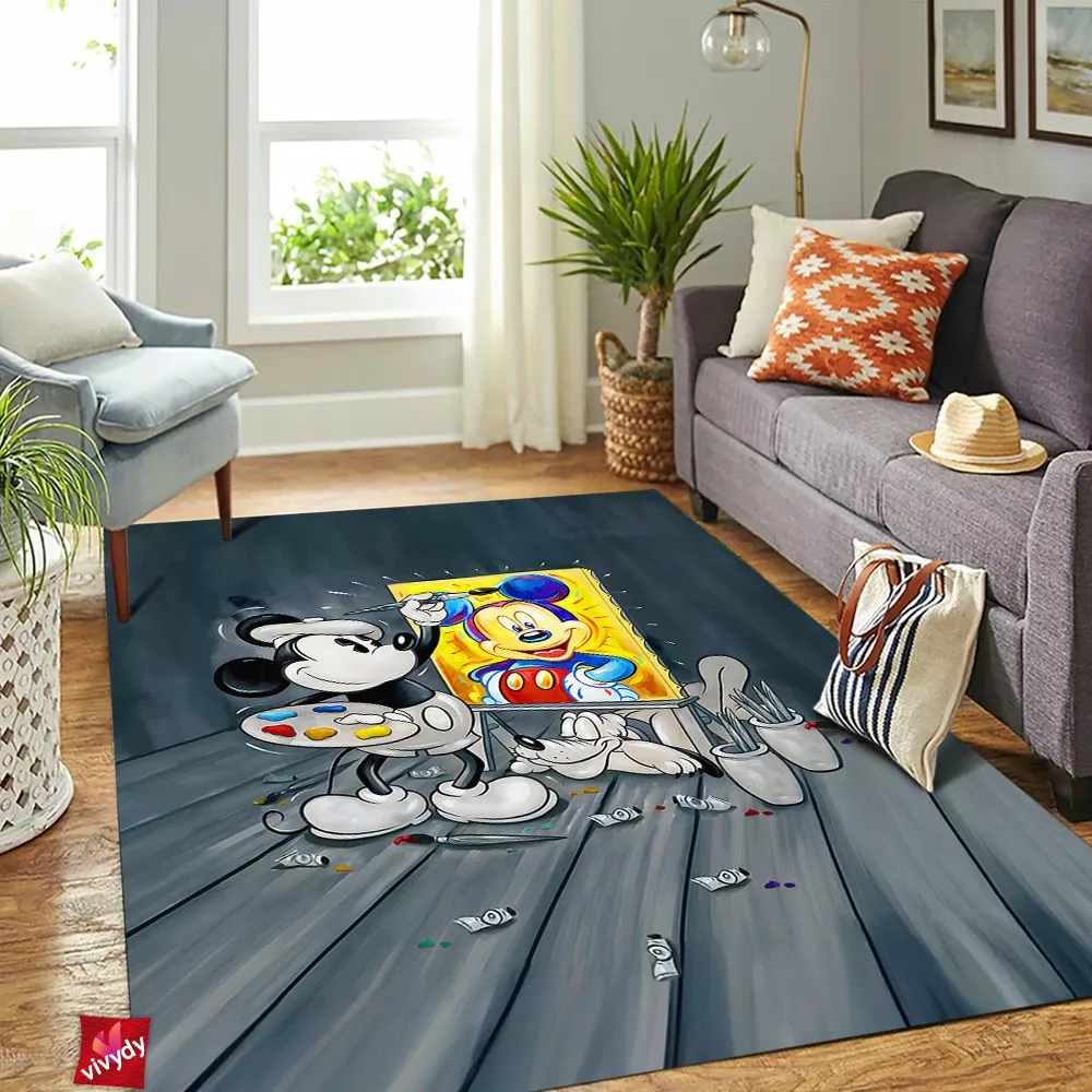 Mickey Mouse Pluto Animated Rectangle Rug