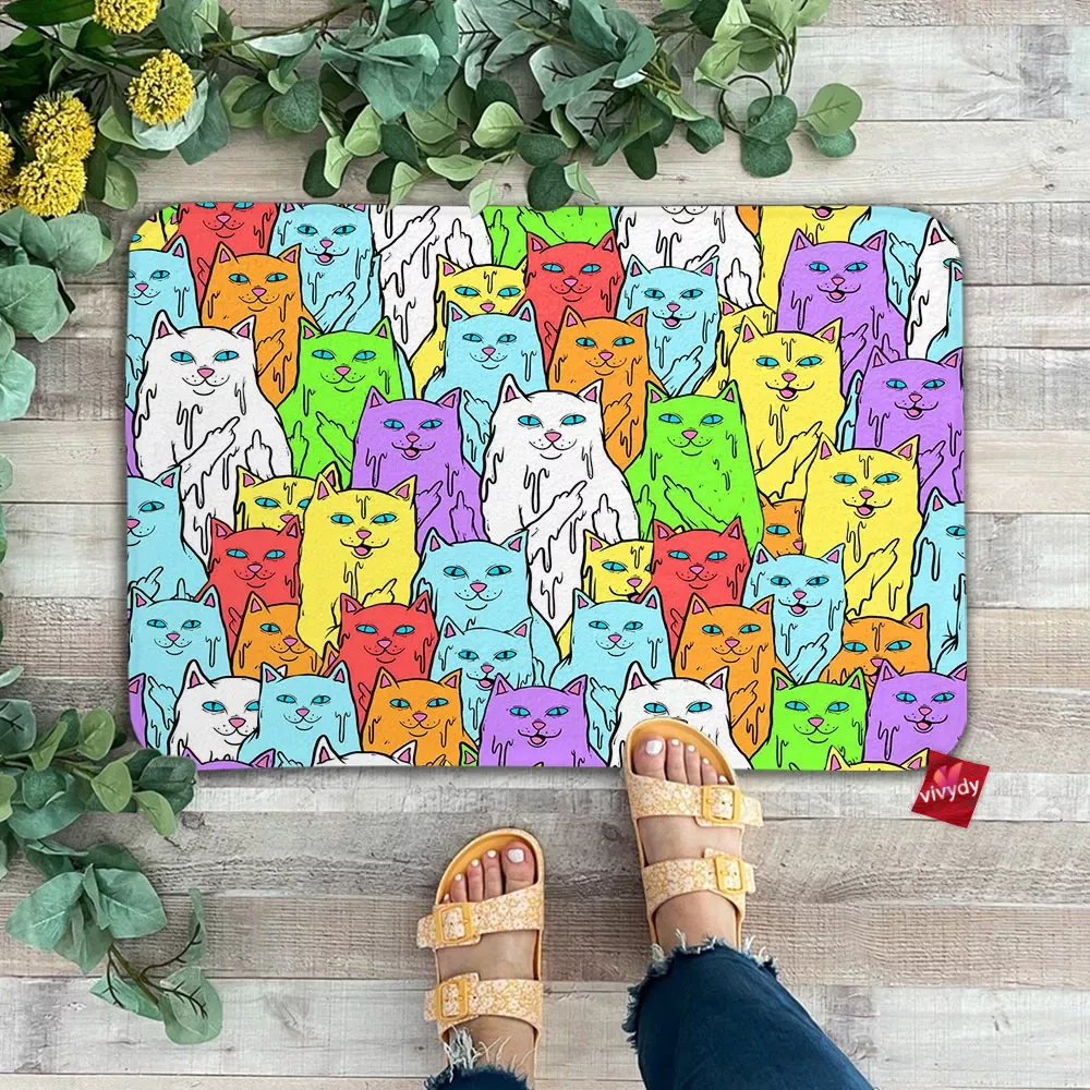 Rainbow Cat,Meows Doormat