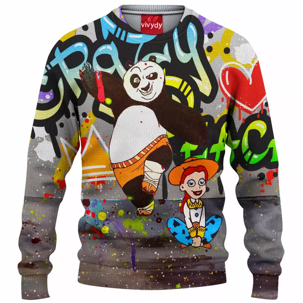 Panda Kung Fu Knitted Sweater