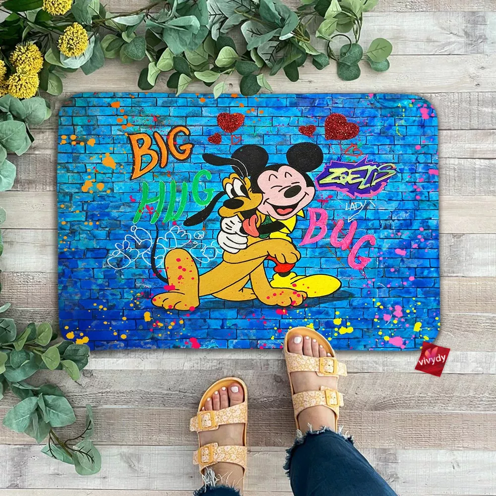 Pluto Animated and Mickey Mouse Doormat