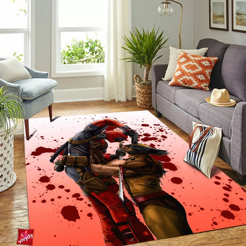 Wolverine Deadpool Rectangle Rug