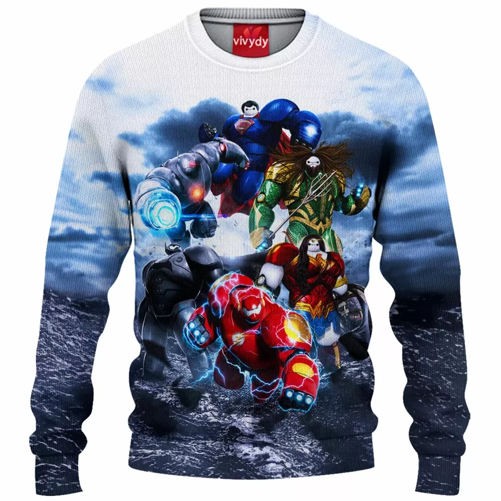 Baymax x Justice League Knitted Sweater