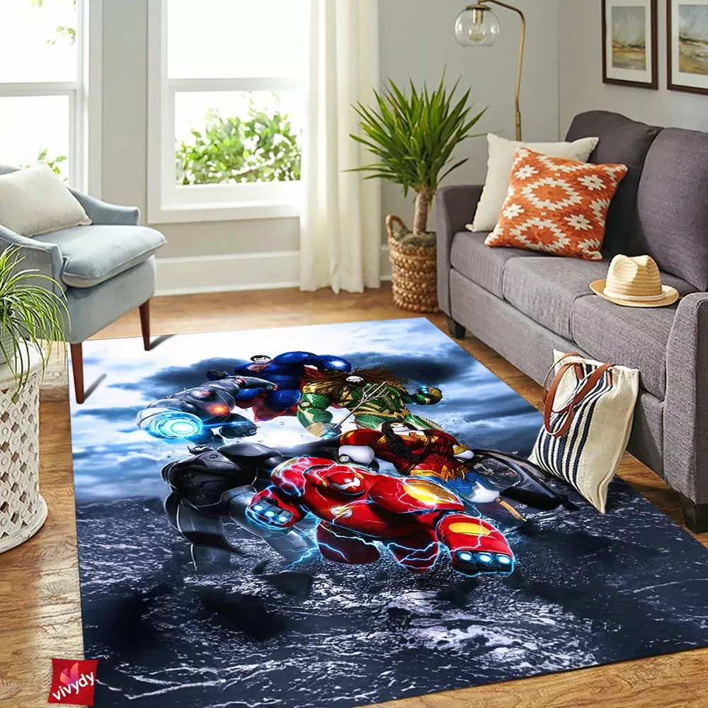 Baymax x Justice League Rectangle Rug