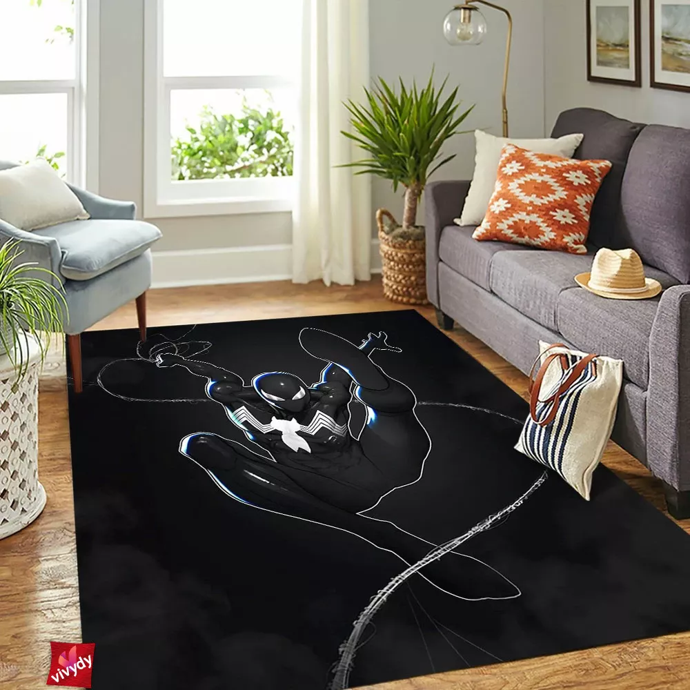 Black Spider-man Rectangle Rug