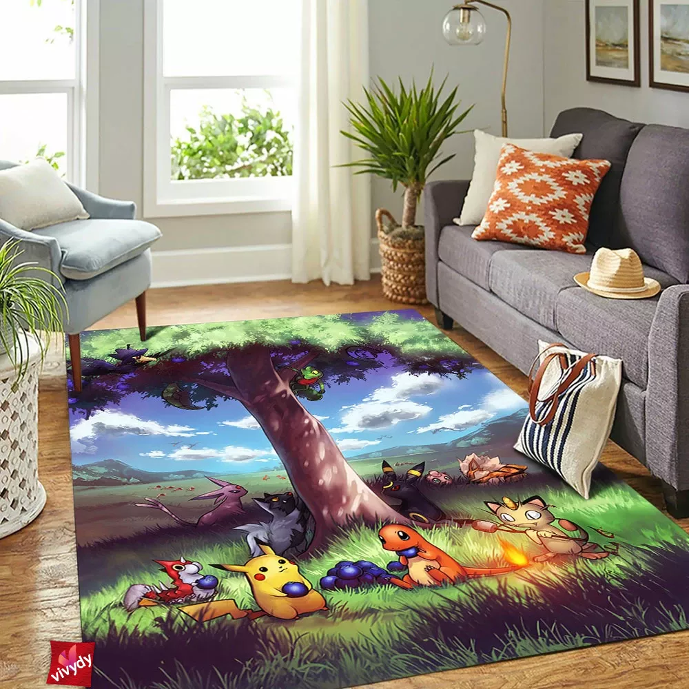 Party Pokemon Rectangle Rug