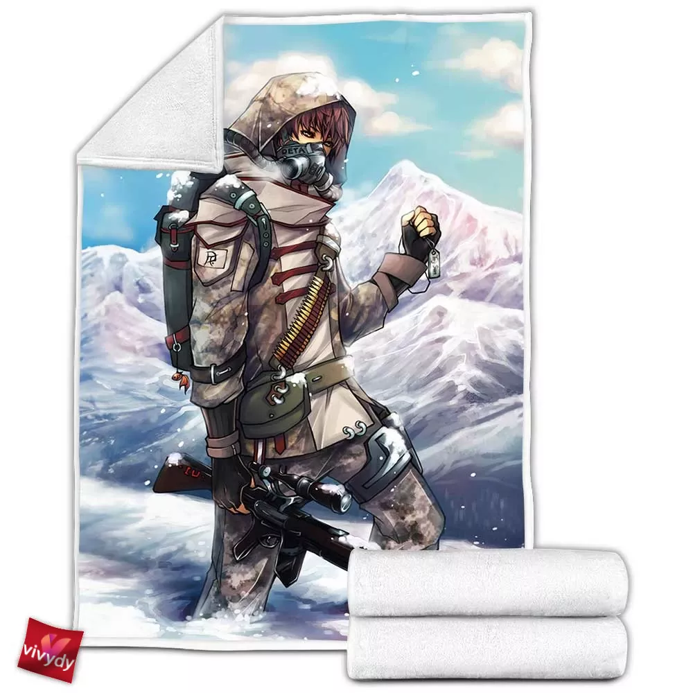 Soldier In The Snow Fleece Blanket