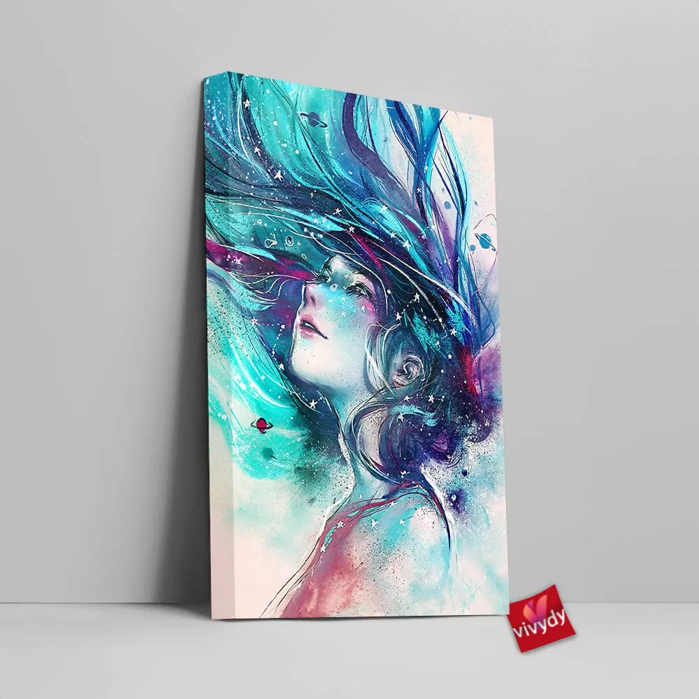 Galaxy Girl Canvas Wall Art