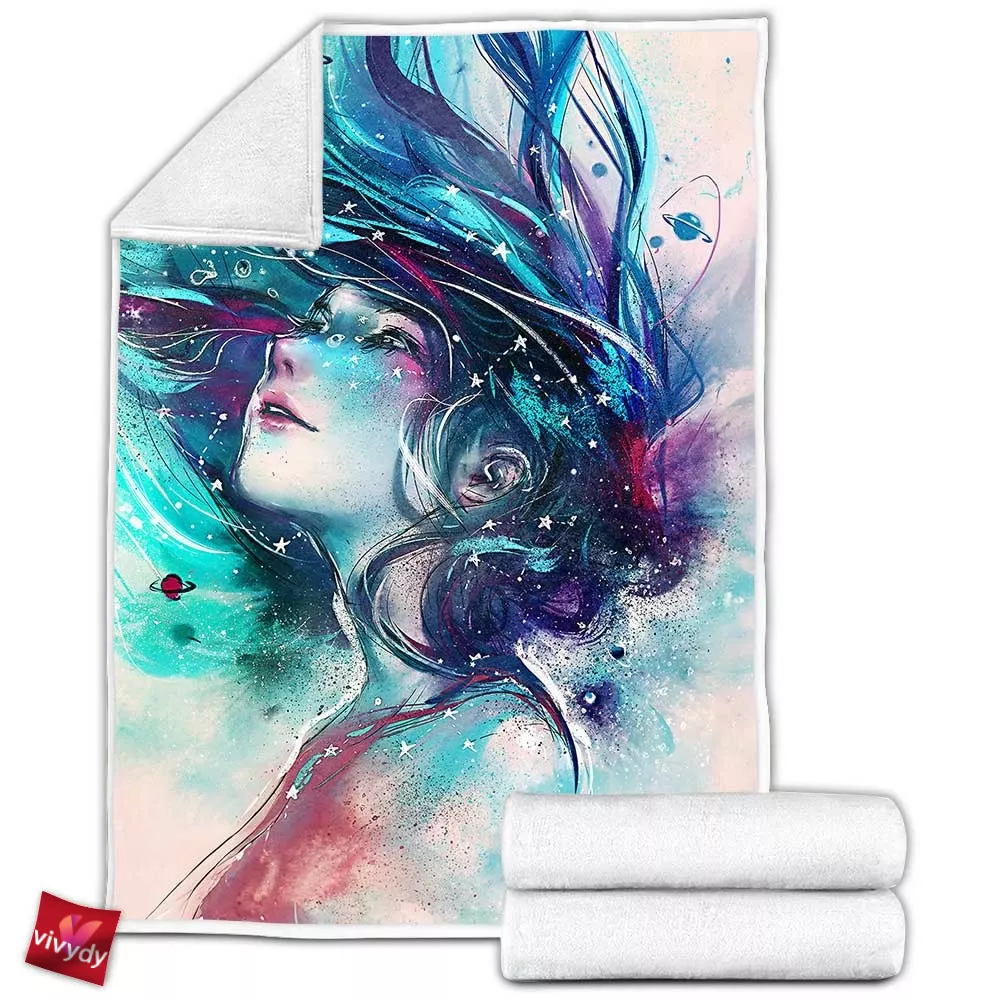 Galaxy Girl Fleece Blanket