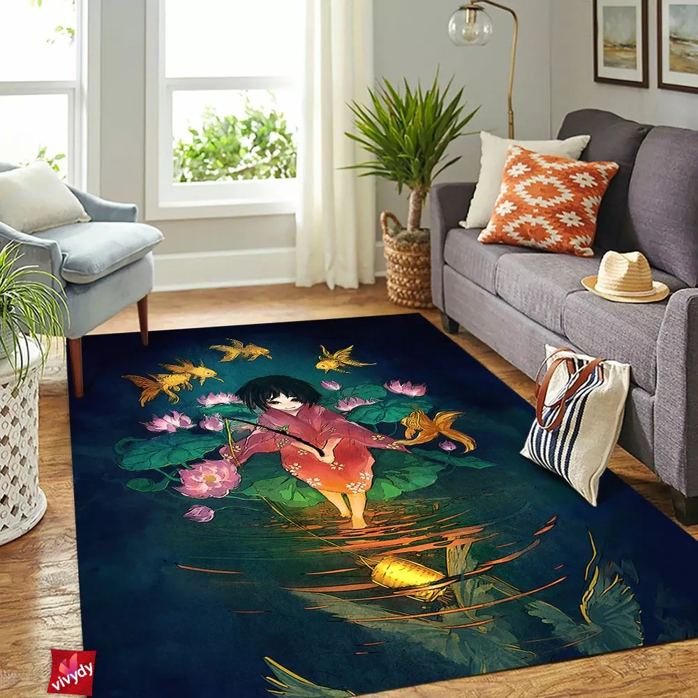 Fishing Birds Rectangle Rug