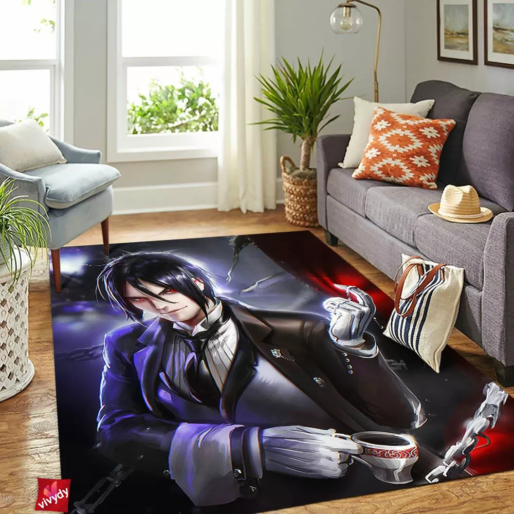 Black Butler Rectangle Rug