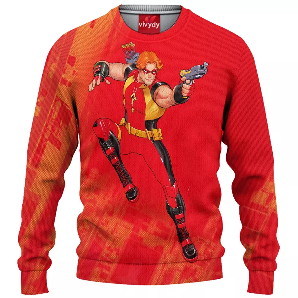 Red Arrow Comic Knitted Sweater