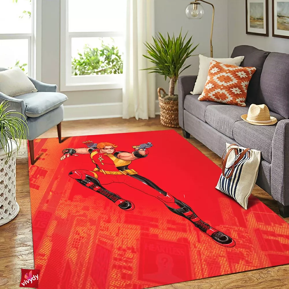 Red Arrow Comic Rectangle Rug