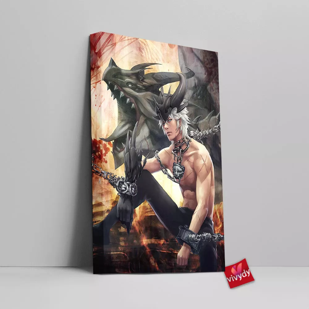 Burning Dragon Canvas Wall Art