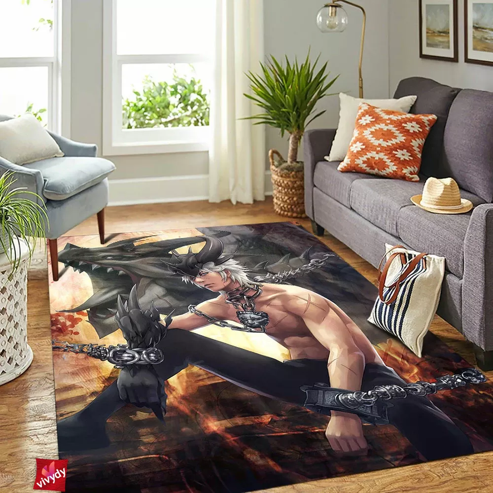 Burning Dragon Rectangle Rug