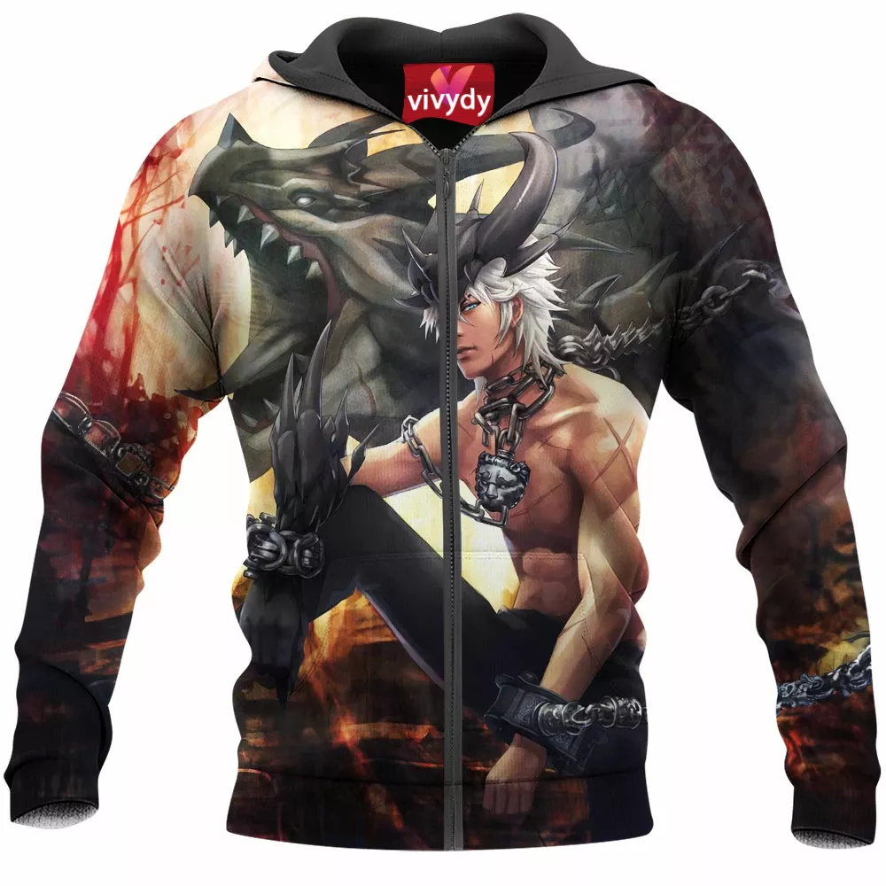 Burning Dragon Zip Hoodie