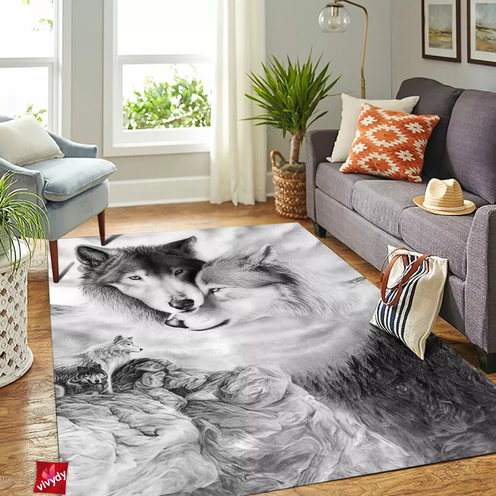 Wolf Mates Rectangle Rug