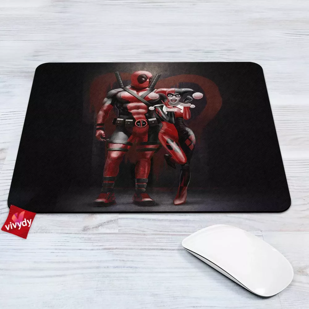 Harley Quinn And Deapool Mouse Pad