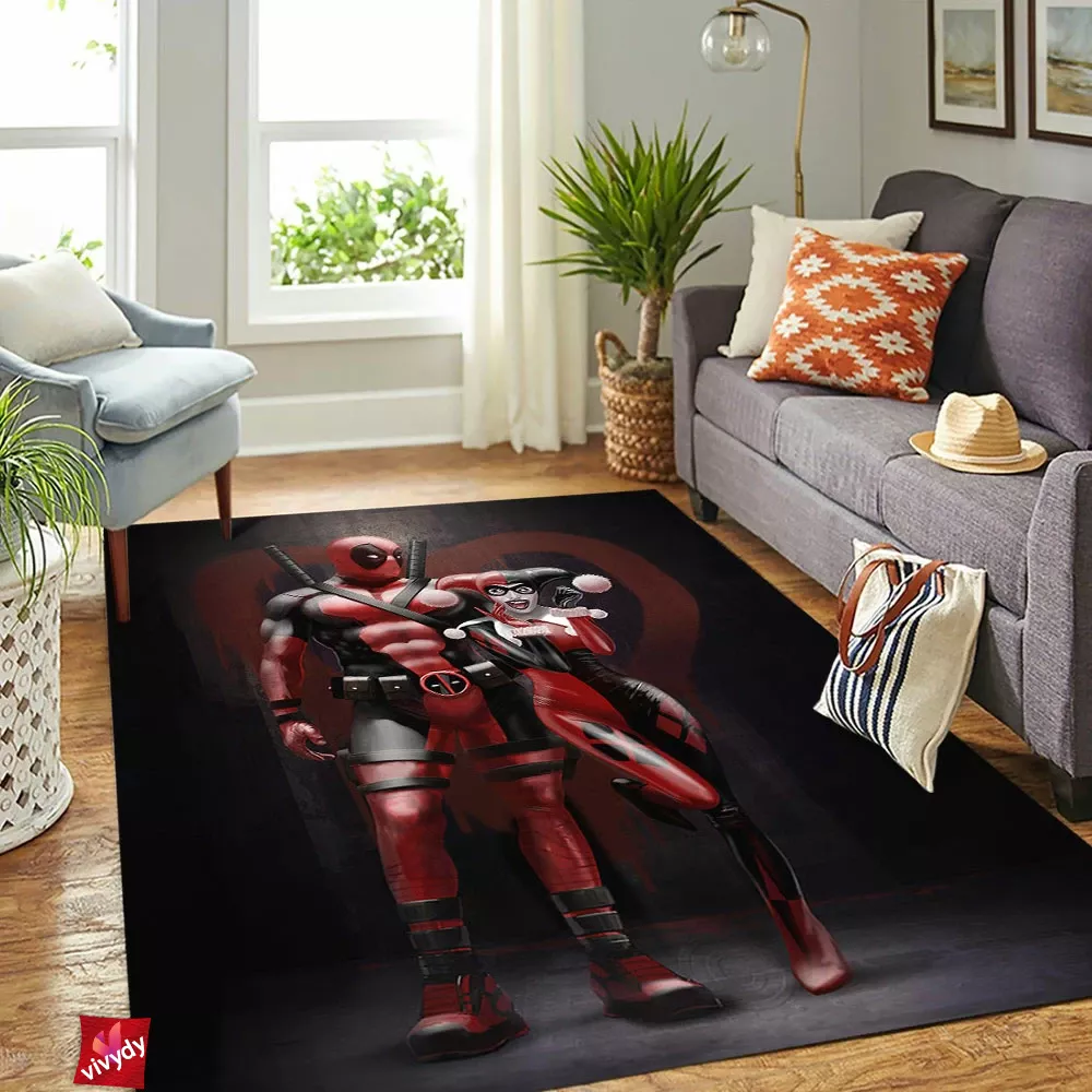 Harley Quinn And Deapool Rectangle Rug