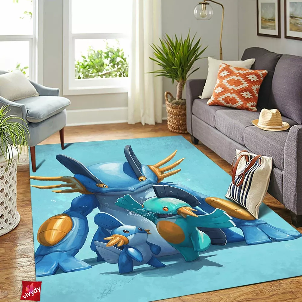 Mudkip Marshtomp And Swampert Rectangle Rug