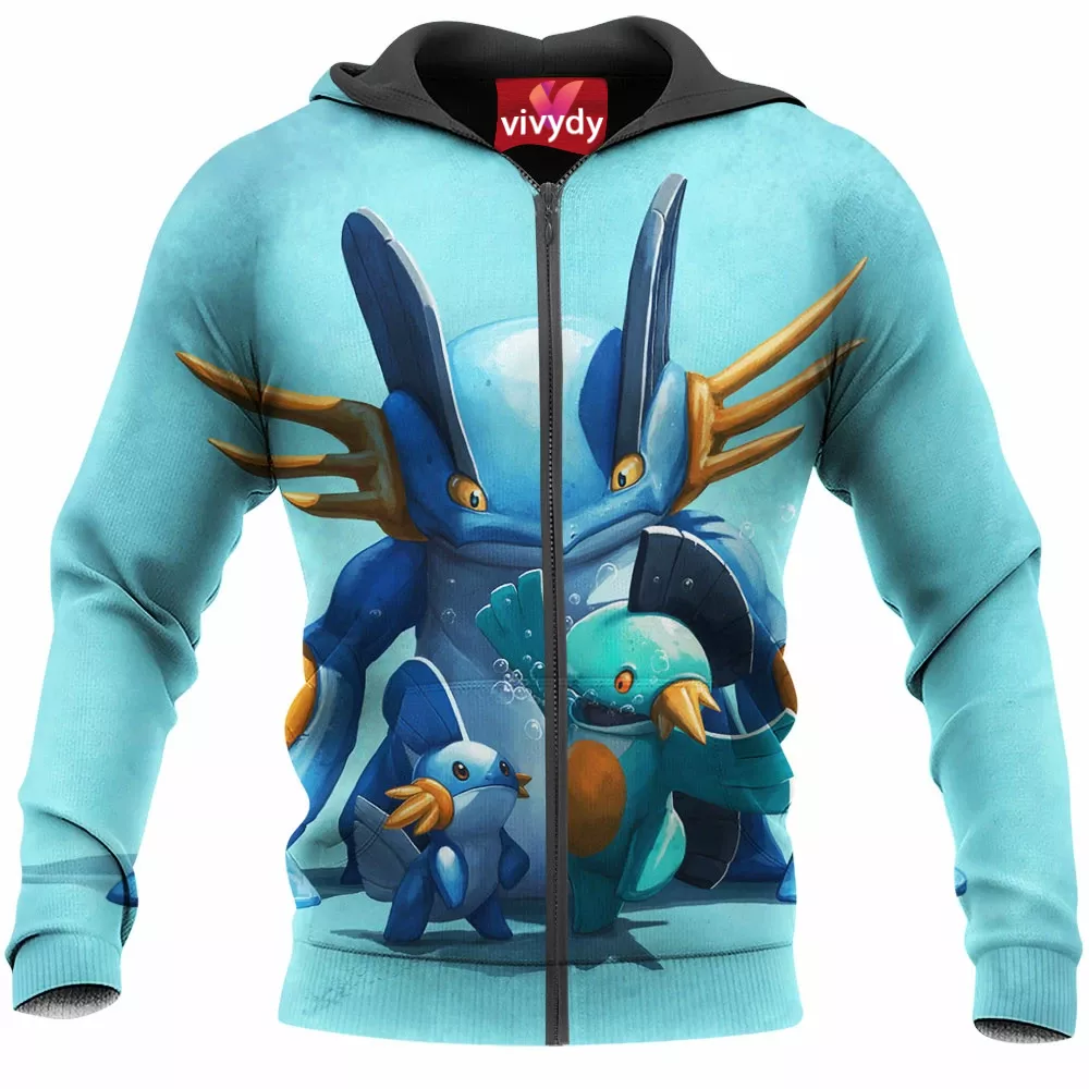 Mudkip Marshtomp And Swampert Zip Hoodie