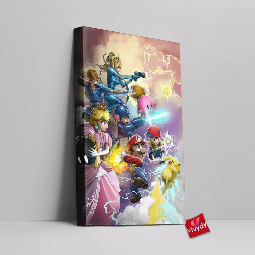 Mario Smash Bros Canvas Wall Art