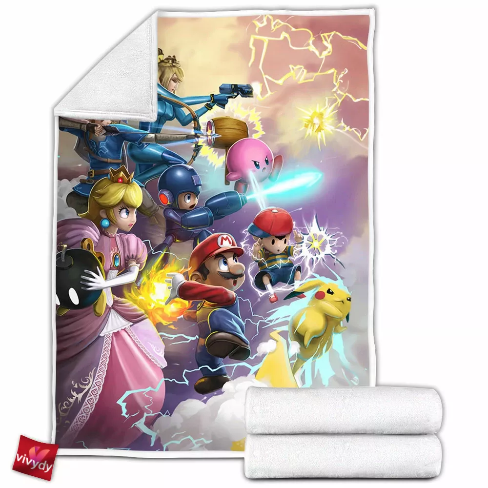 Mario Smash Bros Fleece Blanket