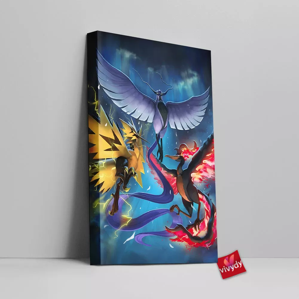 Icuno Zapdos Moltres Canvas Wall Art