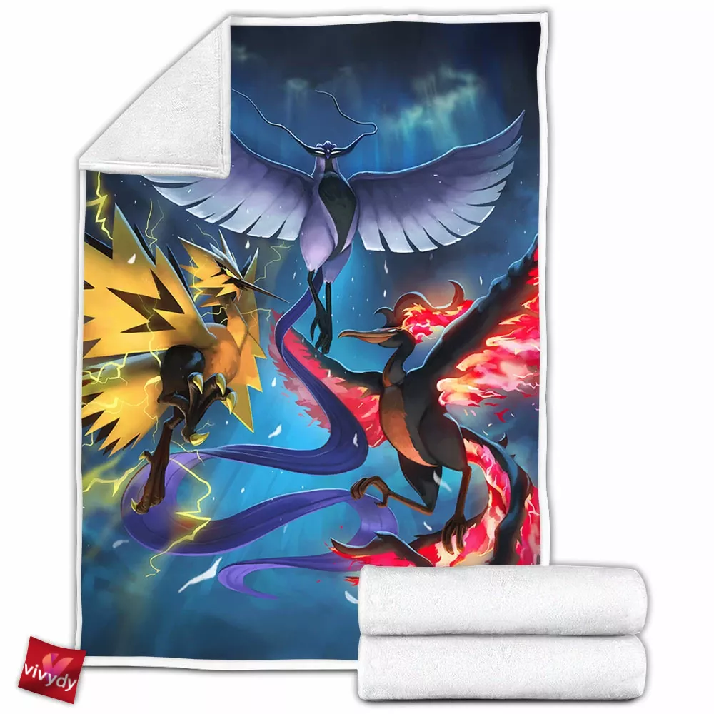 Icuno Zapdos Moltres Fleece Blanket