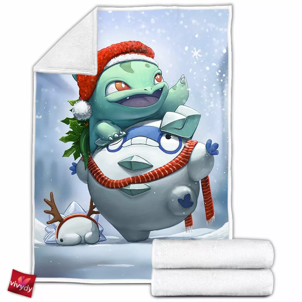 Bulbasaur Christmas Fleece Blanket