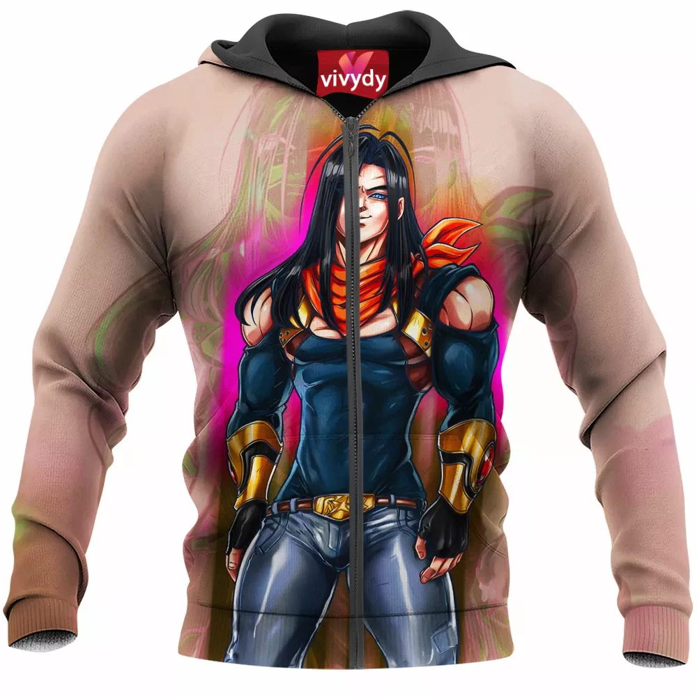 Super Android 17 Zip Hoodie