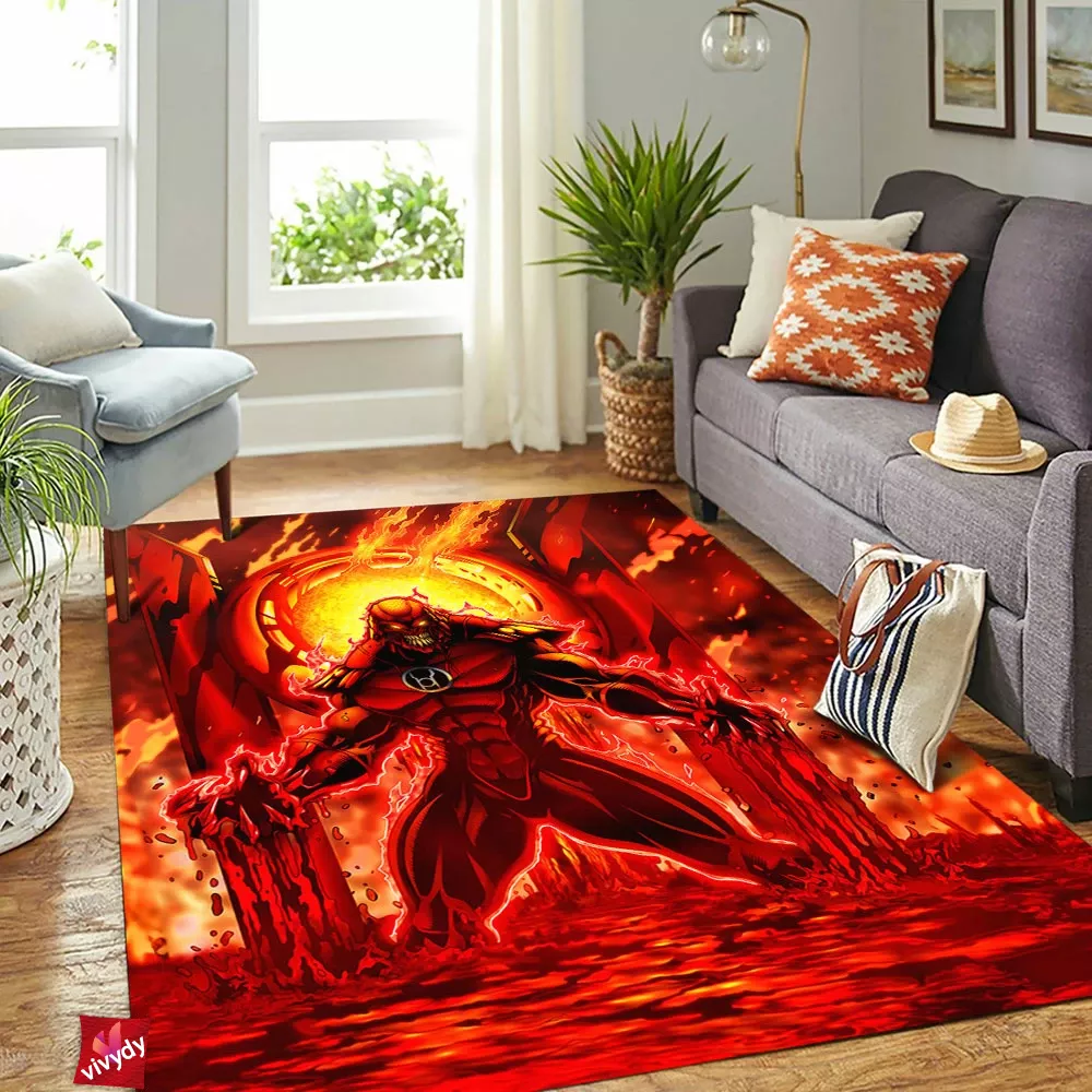 Red Lantern Rectangle Rug