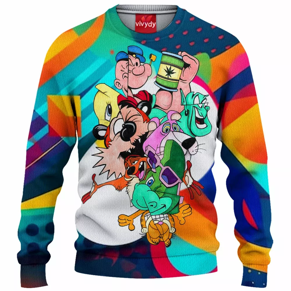 Cartoon, Animation and Animated Knitted Sweater