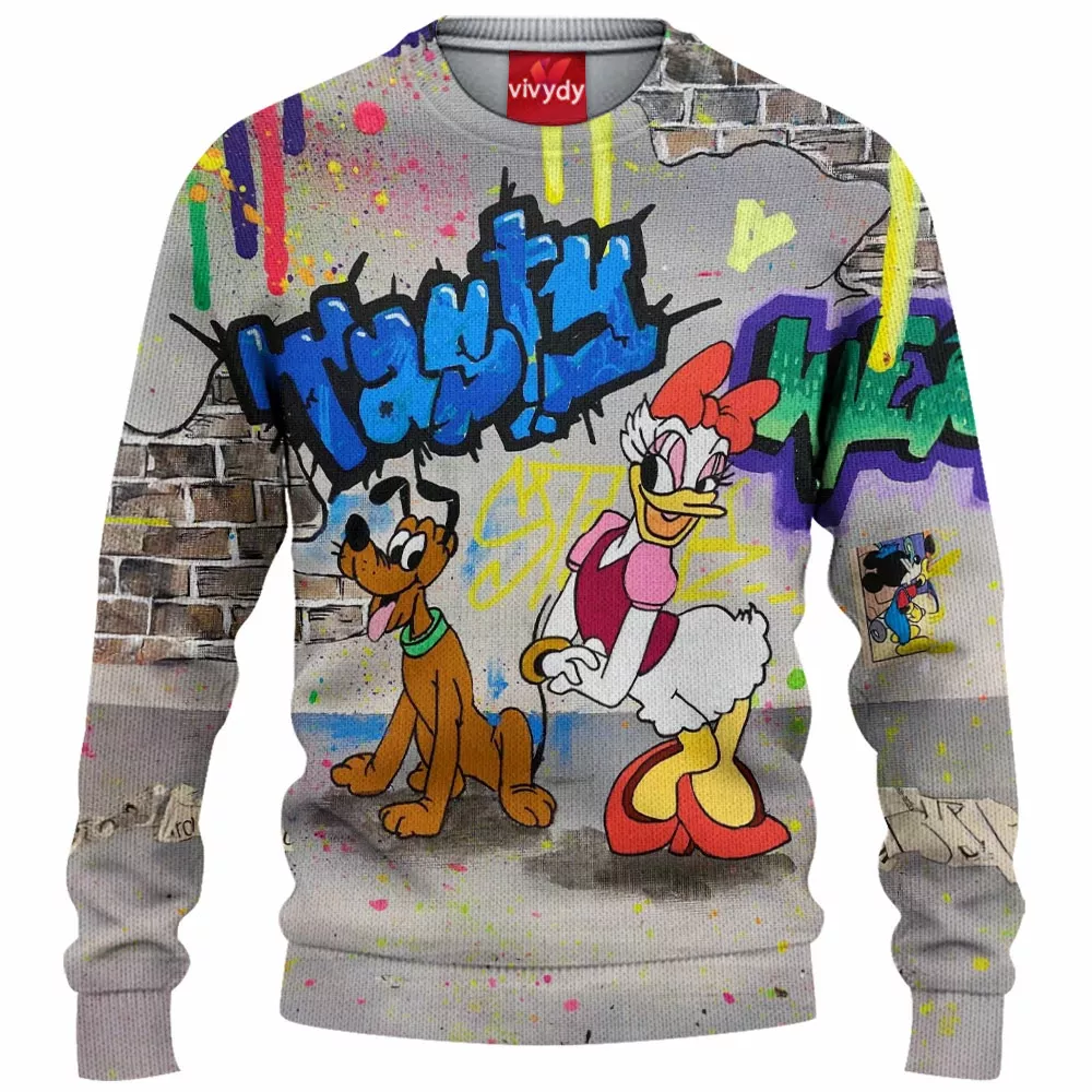 Pluto Animated and Daisy Duck Knitted Sweater