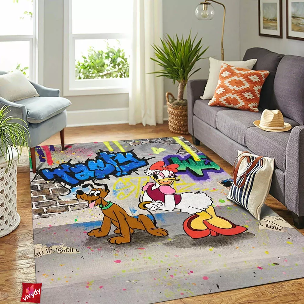 Pluto Animated and Daisy Duck Rectangle Rug