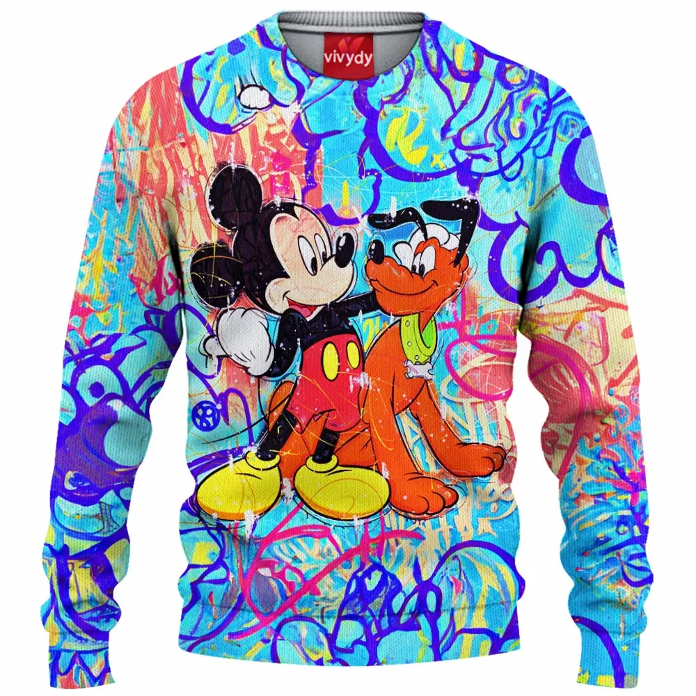 Pluto and Mickey Mouse Knitted Sweater