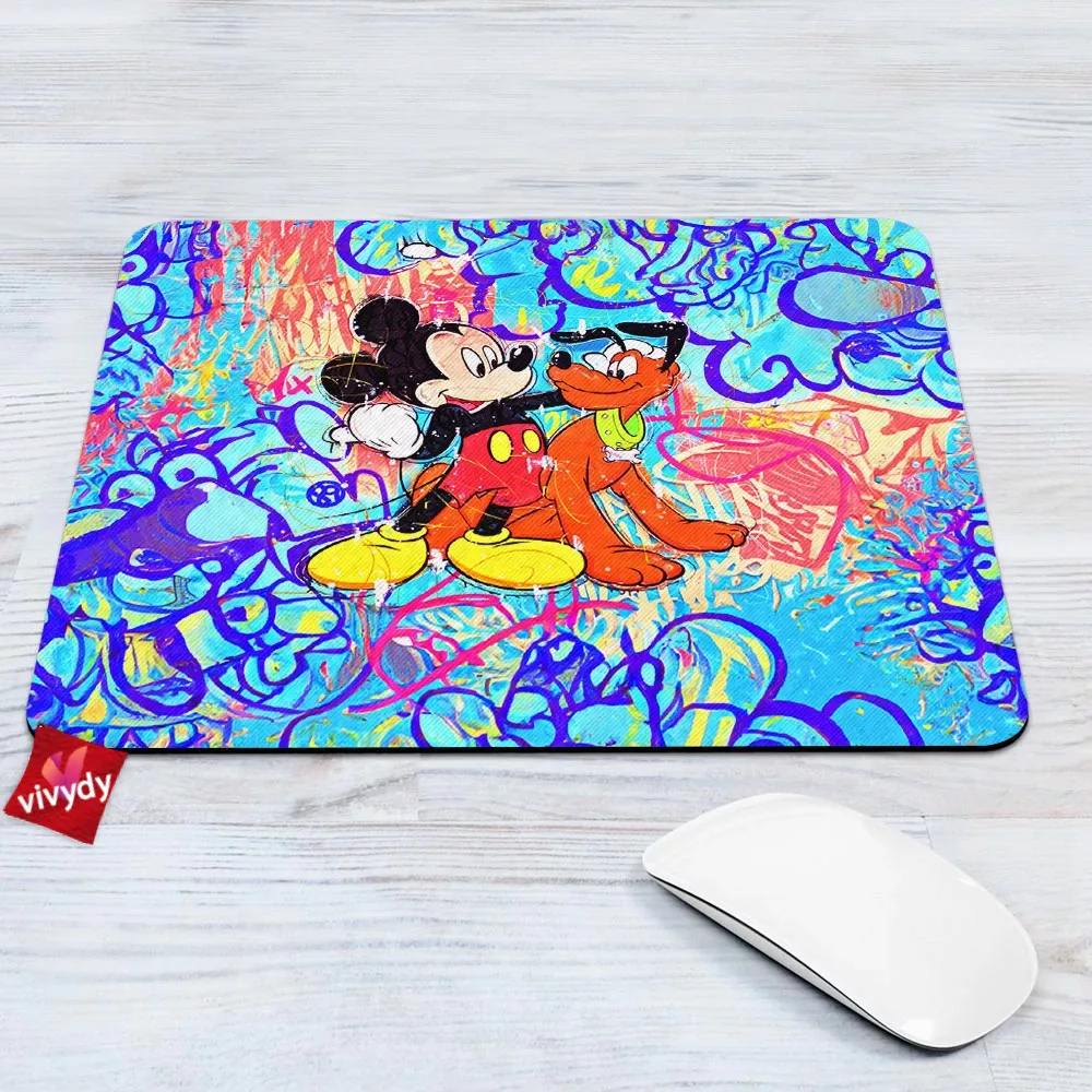 Pluto and Mickey Mouse Mouse Pad