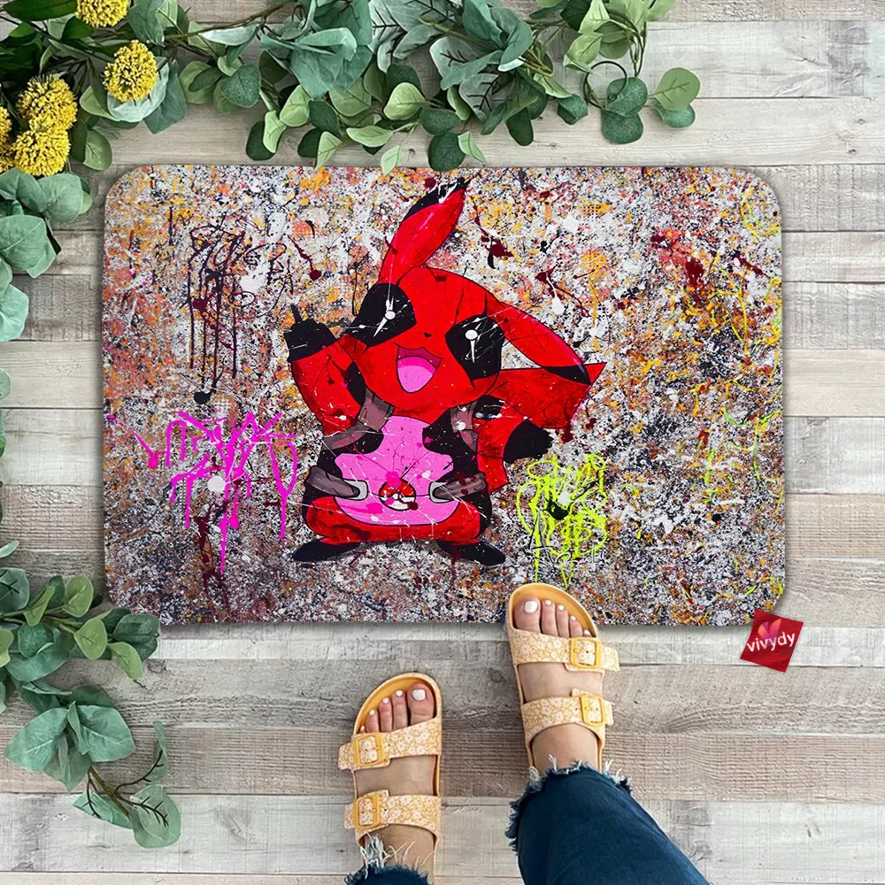 Pikachu x Deadpool Doormat