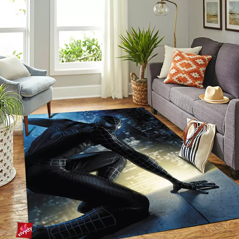 Black Spider-man Rectangle Rug