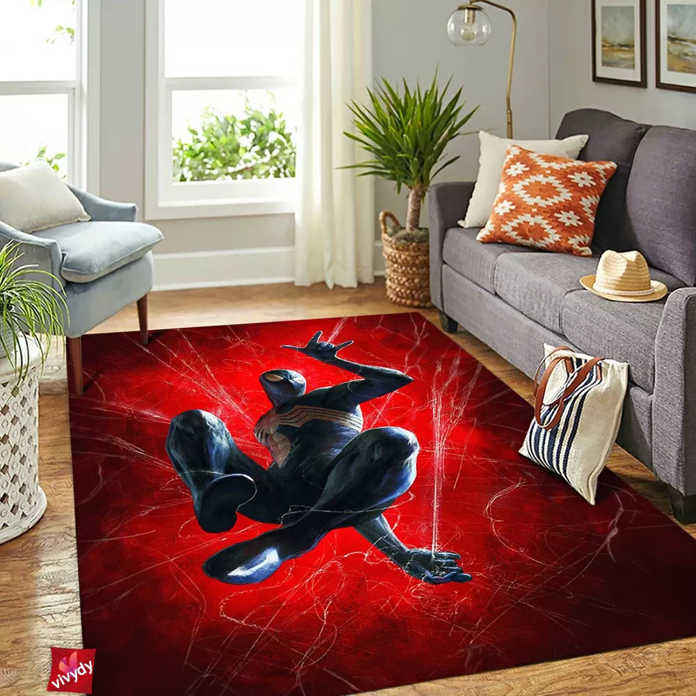 Black Spider-man Rectangle Rug