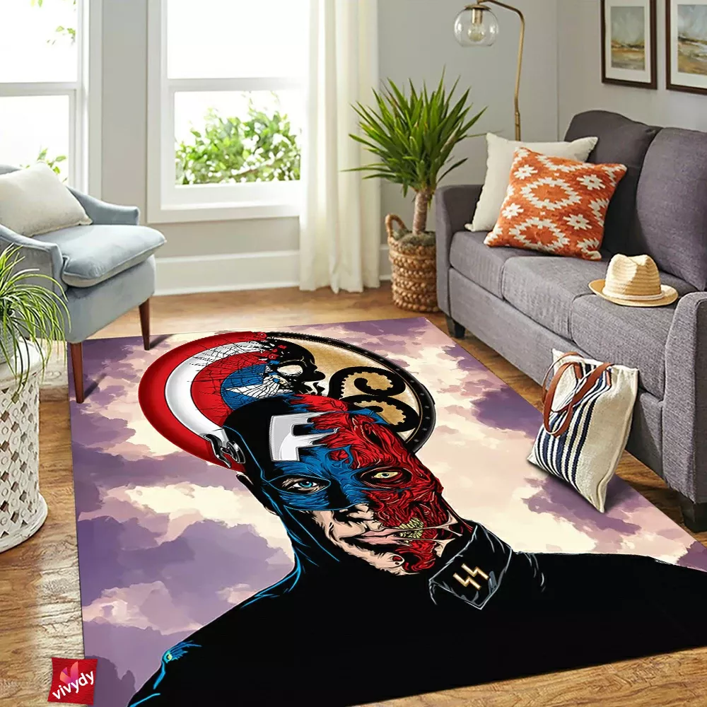 Captain America Red Skull Rectangle Rug