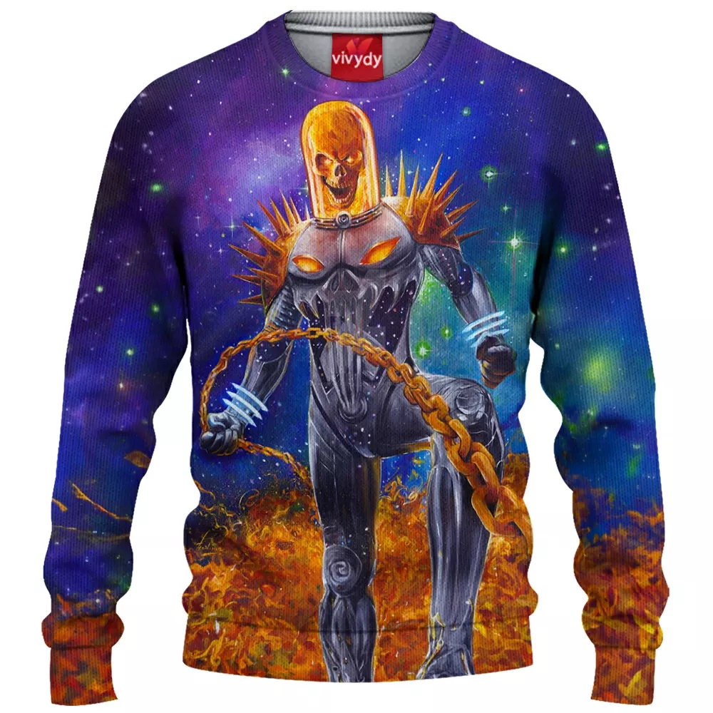 Cosmic Ghost Rider Knitted Sweater