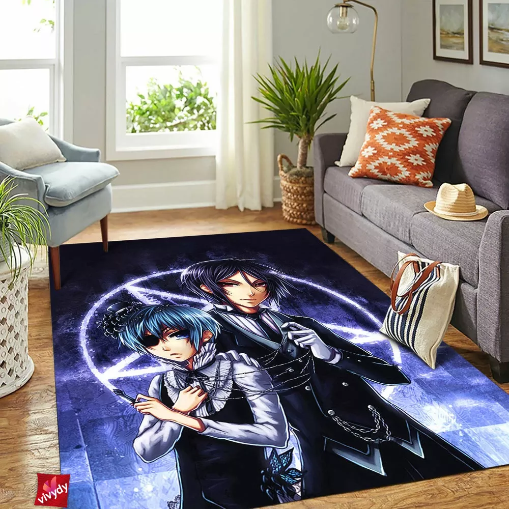 Black Butler Rectangle Rug