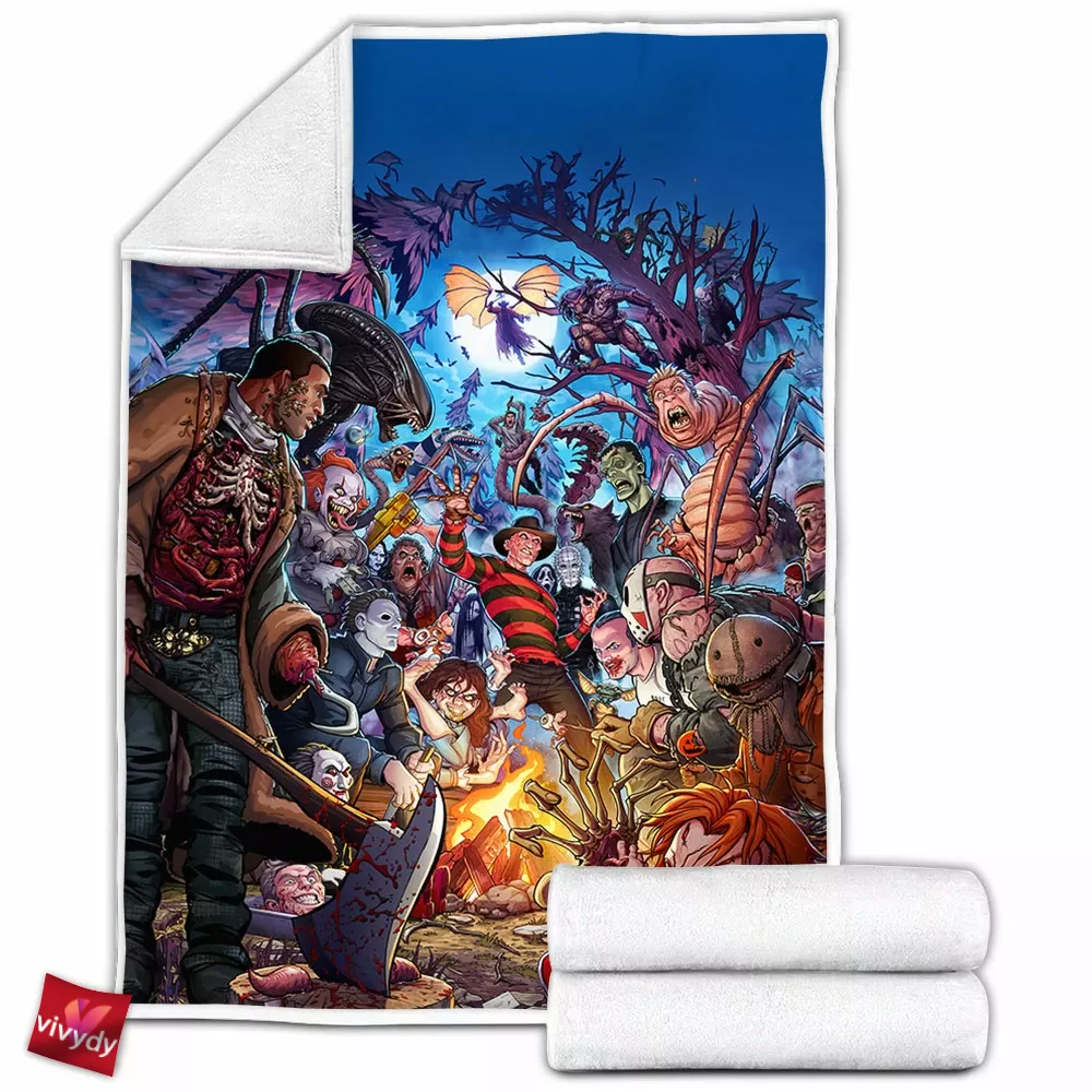 All Horror Characters Fleece Blanket