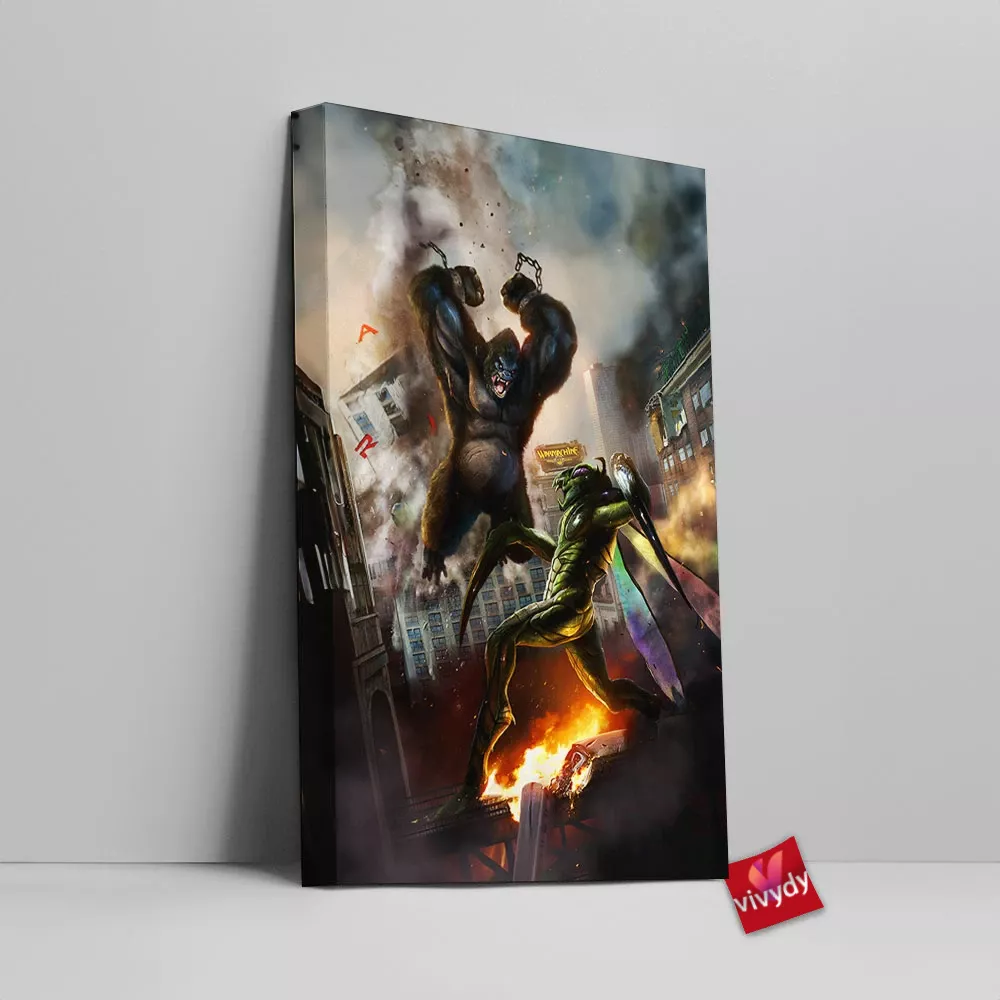 Mantis Vs Kong Canvas Wall Art