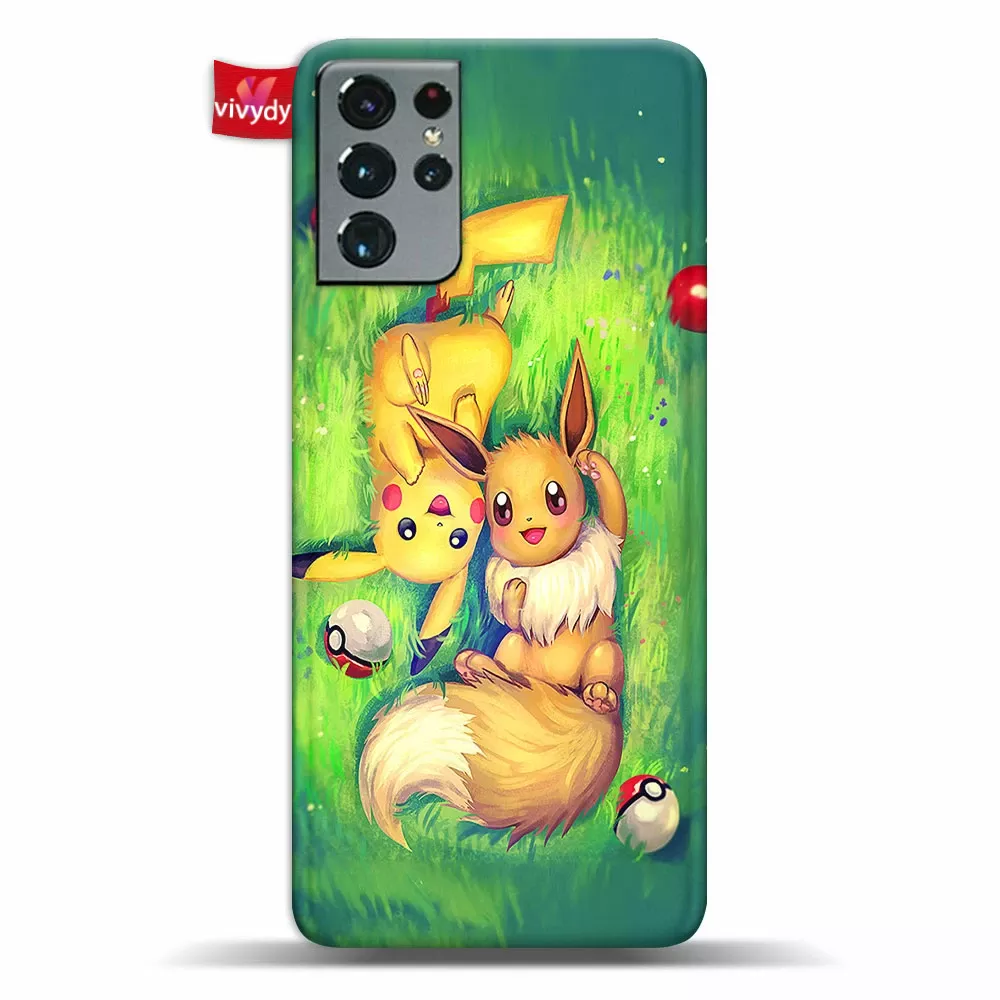 Eevee And Pikachu Phone Case Samsung