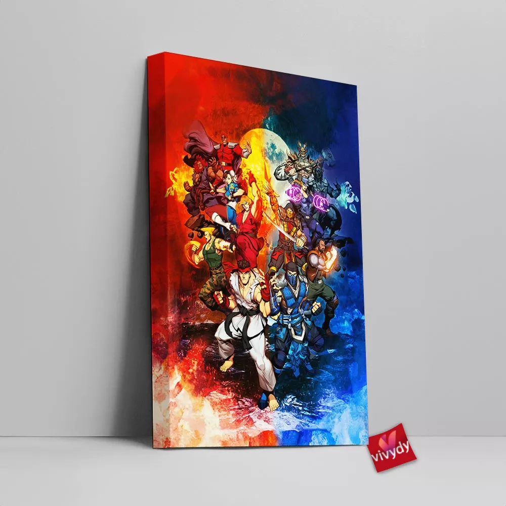 Street Fighter Vs Mortal Kombat Canvas Wall Art