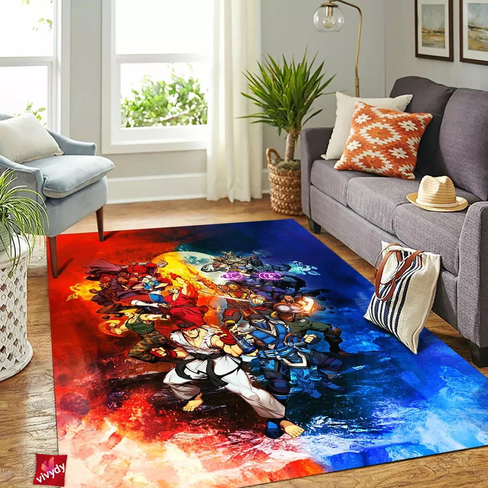 Street Fighter Vs Mortal Kombat Rectangle Rug