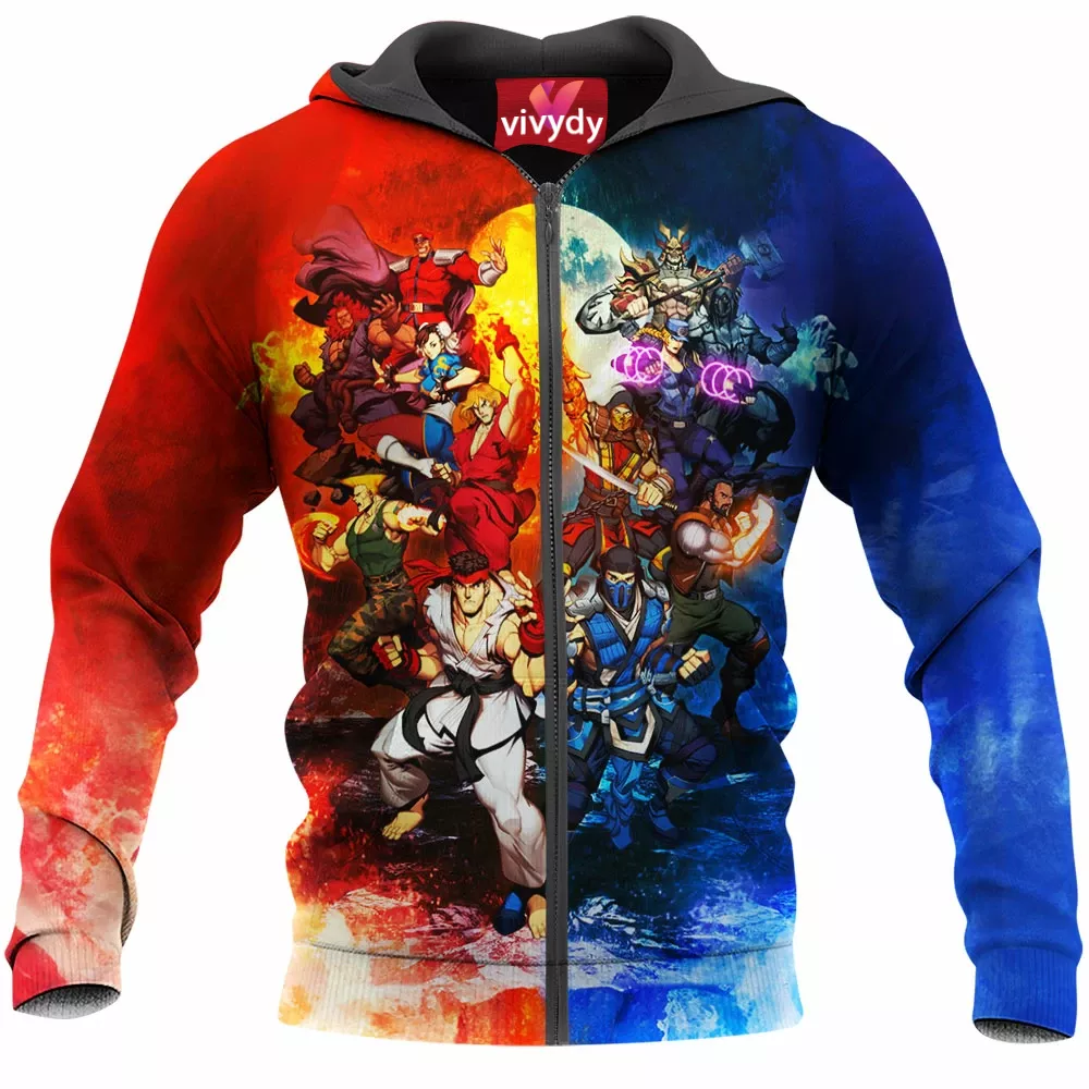 Street Fighter Vs Mortal Kombat Zip Hoodie